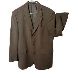Nordstrom Mens Suit Jacket Size 40S Brown Wool Single Breasted Hart Schaffner
